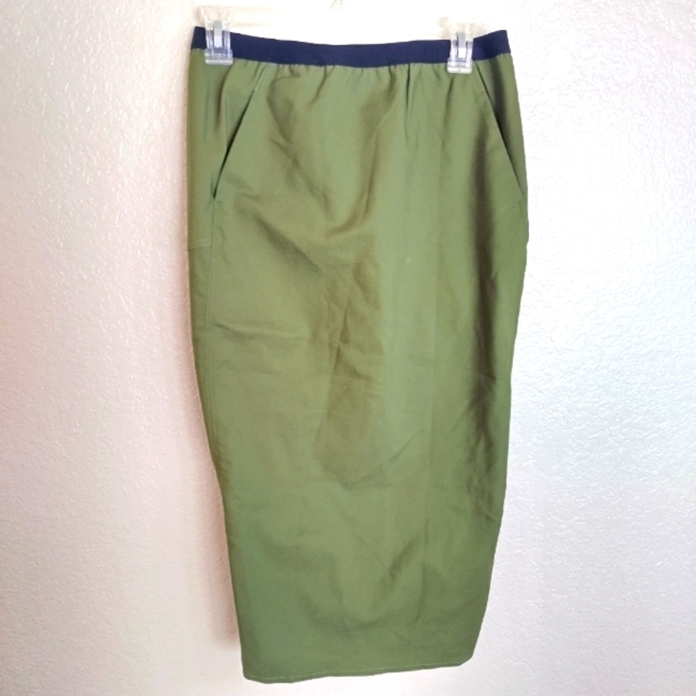Rick Owens Lilies Green Pencil Split Back Skirt Sz 8
